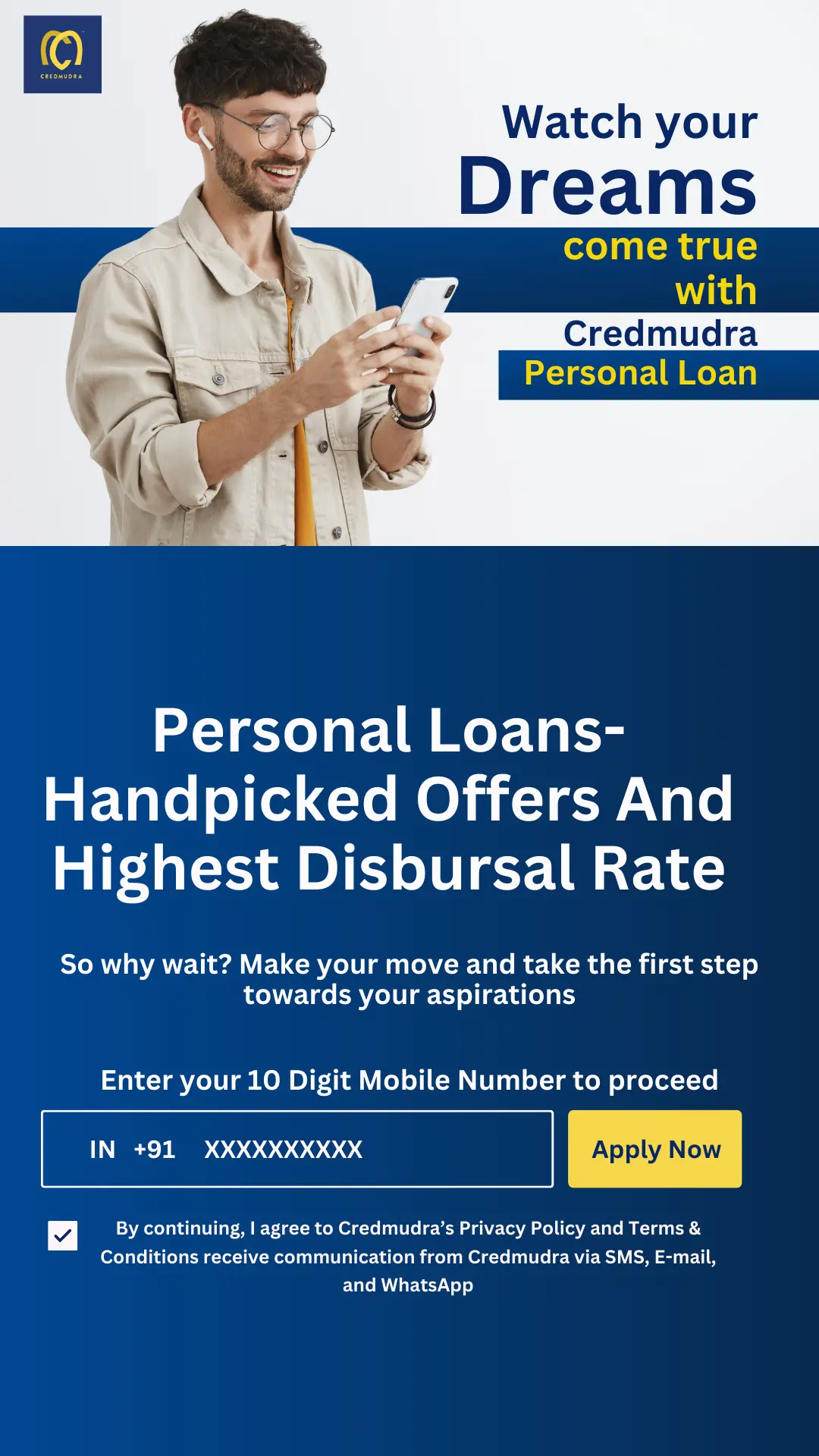 Credmudra popup for mobile